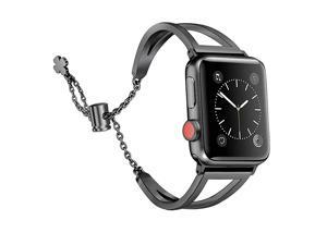 Bands Compatible with Apple Watch Band 38mm 40mm iWatch SE Series 654321 Women Dressy Metal Jewelry Bracelet Bangle Wristband Stainless Steel Black Bands Compatible with Apple Watch Band 38mm 40mm iWatch SE Series 654321 Women Dressy Metal Jewelry Bracelet Bangle Wristband Stainless Steel Black