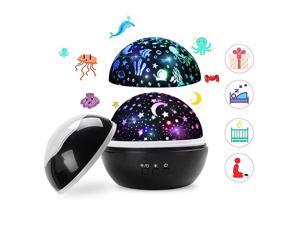 Star Night Light Projector Romantic Rotating Night Lamp Moon Star Sea Animals Cover Projector Night Light for Kids BedroomBlack Star Night Light Projector Romantic Rotating Night Lamp Moon Star Sea Animals Cover Projector Night Light for Kids BedroomBlack