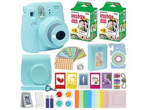 Fuji Instax Mini 9 Instant Camera ICE Blue wCase + Fuji Instax Film Value Pack 40 Sheets for Instax Mini 9 Camera + Accessories Color Filters Photo Album Selfie Lens + More Fuji Instax Mini 9 Instant Camera ICE Blue wCase + Fuji Instax Film Value Pack 40 Sheets for Instax Mini 9 Camera + Accessories Color Filters Photo Album Selfie Lens + More