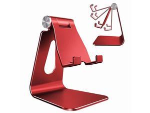 Adjustable Cell Phone Stand  Phone Stand Cradle Dock Holder Aluminum Desktop Stand Compatible with iPhone Xs Max Xr 8 7 6 6s Plus 5s Charging Accessories DeskAll Smart PhoneRed