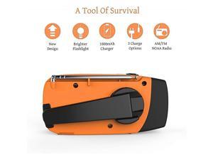 Emergency Radio Portable Radio Am Fm Hand Crank Solar Radio NOAA Weather Radio with LED Flashlight 1000mAh Power Bank for iPhoneSmart Phone Charger Emergency Radio Portable Radio Am Fm Hand Crank Solar Radio NOAA Weather Radio with LED Flashlight 1000mAh Power Bank for iPhoneSmart Phone Charger