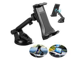 Tablet Mount Holder 2 in 1 Universal Windshield Dash Mount Adjustable Phone Holder with Suction Cup Compatible with Samsung GalaxyiPad MiniiPad AiriPad ProiPhone
