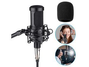 AK-60 Professional Condenser Microphone, Music Studio MIC Podcast Recording Microphone Kit with Stand Shock Mount for PC Laptop Computer Broadcasting YouTube Vlogging Skype Chatting Gaming