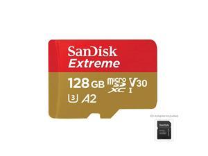 128GB Extreme microSDXC UHSI Memory Card with Adapter C10 U3 V30 4K A2 Micro SD SDSQXA1128GGN6MA