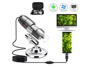 Hacloser Portable USB Digital Mobile Microscope 500X with LCD Screen Metal Stand Handheld Magnifier