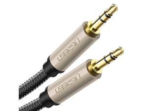 3.5mm Male to Male Auxiliary Aux Stereo Professional HiFi Cable with Silver-Plating Copper Core, Gold Plated, Nylon Braid, Tangle-Free for Audiophile Musical lovers Silver (3ft)