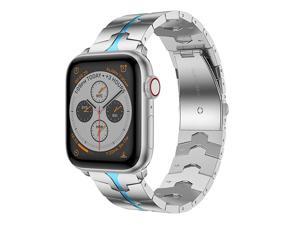 Compatible for Apple Watch Band 44mm42mmEnamel Process Stainless Steel Metal Watch Replacement Bands Compatible for Apple Watch Series 654321 SmartwatchSilver+Bule Enamel process Compatible for Apple Watch Band 44mm42mmEnamel Process Stainless Steel Metal Watch Replacement Bands Compatible for Apple Watch Series 654321 SmartwatchSilver+Bule Enamel process