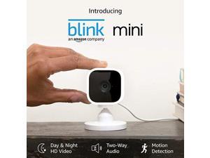 Blink Mini Compact indoor plugin smart security camera 1080 HD video motion detection Works with Alexa 1 camera