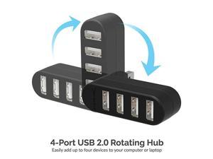 4Port USB 20 Hub 90°180° Degree Rotatable HBUMN4