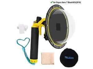 Telesin 6 Dome Lens Dome Port for Gopro Hero 7 BlackHero 6Hero 5Hero 2018 Action Cameras Snorkeling Underwater Diving Dome with Waterproof Housing Case Trigger and Soft Rubber Floating Telesin 6 Dome Lens Dome Port for Gopro Hero 7 BlackHero 6Hero 5Hero 2018 Action Cameras Snorkeling Underwater Diving Dome with Waterproof Housing Case Trigger and Soft Rubber Floating