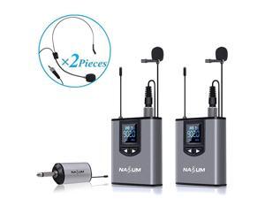 Wireless Lapel Microphone System Dual Wireless Headset Lavalier Mic for iPhone DSLR Camera YouTube Podcast Conference Vlog Church Interview Teaching PA Speaker Video Recording Wireless Lapel Microphone System Dual Wireless Headset Lavalier Mic for iPhone DSLR Camera YouTube Podcast Conference Vlog Church Interview Teaching PA Speaker Video Recording
