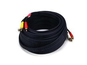 102181 50Feet Triple RCA Stereo Video Dubbing Composite Cable 3 x RG59U Cable
