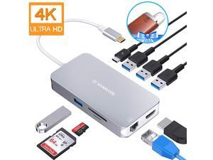 Aluminum USB C Hub 9 in 1 USB C Adapter with 4K HDMI RJ45 Gigabit Ethernet 4 USB 30 Ports TFSD 30 Card Reader 100W PD Charging Port for MacBook ProAir More USB C Devices Aluminum USB C Hub 9 in 1 USB C Adapter with 4K HDMI RJ45 Gigabit Ethernet 4 USB 30 Ports TFSD 30 Card Reader 100W PD Charging Port for MacBook ProAir More USB C Devices