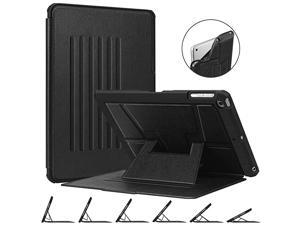 Magnetic Stand Case for iPad 6th / 5th Generation - [Multiple Secure Angles] Shockproof Rugged Soft TPU Back Cover for iPad 9.7 2018 2017 / iPad Air 2 / iPad Air, Auto Wake/Sleep, Black