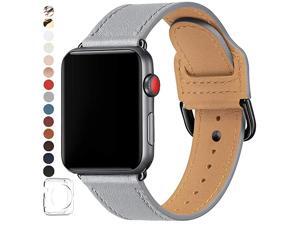 Bands Compatible with Apple Watch Band 38mm 40mm 42mm 44mm Top Grain Leather Smart Watch Strap Compatible for Men Women iWatch Series 6 5 4 3 2 1SE Light GrayBlack 42mm 44mm Bands Compatible with Apple Watch Band 38mm 40mm 42mm 44mm Top Grain Leather Smart Watch Strap Compatible for Men Women iWatch Series 6 5 4 3 2 1SE Light GrayBlack 42mm 44mm