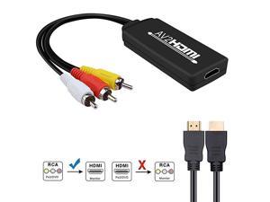 RCA to HDMI Converter  AV to HDMI Adapter 3RCA CVBS Composite to Audio Video Converter Supporting PAL NTSC 1080P for WII WII U PC Laptop Xbox PS3 PS4 TV STB VHS VCR Camera DVD Players