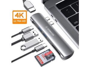 USB C Hub 7 in 1 USB C Adapter with 5K60Hz USBC 30 Port 4K HDMI Port 2 USB 30 Ports SDTF Card Reader 87W PD Charging Port for MacBook Pro and MacBook Air 20182019 2020Grey