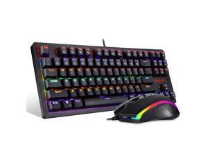 S113 Gaming Keyboard Mouse Combo Wired Mechanical LED RGB Rainbow Keyboard Backlit with Brown Switches and RGB Gaming Mouse 4200 DPI for Windows PC Gamers S113 Gaming Keyboard Mouse Combo Wired Mechanical LED RGB Rainbow Keyboard Backlit with Brown Switches and RGB Gaming Mouse 4200 DPI for Windows PC Gamers