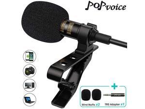 Professional Lavalier Lapel Microphone Omnidirectional Condenser Mic for iPhone Android SmartphoneRecording Mic for YoutubeInterviewVideo