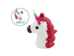 32gb Usb 30 Flash Drive Unicorn Shape Zip Drive Cartoon Usb Stick Cute Thumb Drive Lovely Memory Stick Animal Jump Drive High Speed Pen Drive Data Storage With Jewelry Bag Gift White