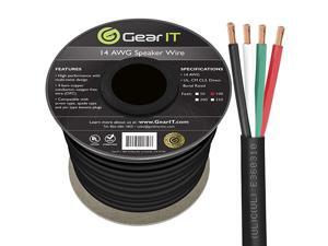 Pro Series 14 Gauge 4Conductor Speaker Wire 250 Feet 76 Meters 14 AWG OFC 999 Oxygen Free Copper Speaker Wire CL3 Rated for Outdoor Direct Burial Use Black Pro Series 14 Gauge 4Conductor Speaker Wire 250 Feet 76 Meters 14 AWG OFC 999 Oxygen Free Copper Speaker Wire CL3 Rated for Outdoor Direct Burial Use Black