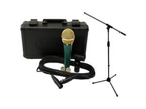 LSC1GRG Live Series Green Body with Gold Grill Condenser Mic wStand and C LSC1GRG Live Series Green Body with Gold Grill Condenser Mic wStand and C