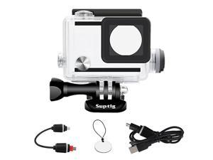 Housing Rechargeable Waterproof housing for GoPro Hero 4 Hero 3+ Hero 3 Outside Action Camera for Underwater Charge Use Water Resistant up to 131ft 40m