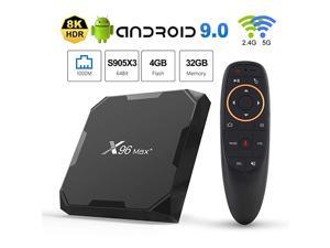 Max+ Android TV Box 90 Amlogic S905X3 4GB RAM 32GB ROM 24G58G WiFi 1000M LAN Bluetooth 40 H265 HDR 3D 4K 60fps with 24G Voice Remote Control Max+ Android TV Box 90 Amlogic S905X3 4GB RAM 32GB ROM 24G58G WiFi 1000M LAN Bluetooth 40 H265 HDR 3D 4K 60fps with 24G Voice Remote Control