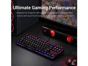 K552 Mechanical Gaming Keyboard RGB LED Rainbow Backlit Wired Keyboard with Red Switches for Windows Gaming PC 87 Keys Black K552 Mechanical Gaming Keyboard RGB LED Rainbow Backlit Wired Keyboard with Red Switches for Windows Gaming PC 87 Keys Black