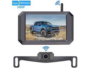 1080P Wireless Backup Camera 5 Display Digital Signals 2021 New Chips for TrucksSmall RVsCamperTwo Video Channels Driving Hitch RearFront View Observation Super Night VisionF09