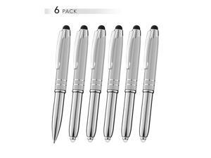 Stylus Pen for Touchscreen Devices Tablets iPads iPhones MultiFunction Capacitive Pen with LED Flashlight Ballpoint Ink Pen 3in1 Metal Pen 6PK Silver Stylus Pen for Touchscreen Devices Tablets iPads iPhones MultiFunction Capacitive Pen with LED Flashlight Ballpoint Ink Pen 3in1 Metal Pen 6PK Silver