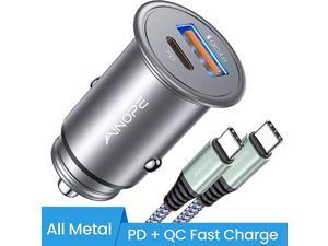 USB C Car Charger Super Mini  All Metal 36W Fast USB Car Charger PDampQC 30 Dual Port Car Adapter Fit Compatible with iPhone 1111 ProMaxXS Samsung Note 10S10 Google Pixel 32XLSilver