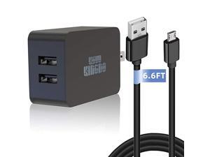 Fire Fast Charger 5V 24A 24W Charger for Fire HD HDX 6quot 7quot 89quot 97quot Fire 7 8 Dual Port USB Wall Charger with 66FT Micro USB Cable for Samsung Galaxy S7 Android Phone Fire Fast Charger 5V 24A 24W Charger for Fire HD HDX 6quot 7quot 89quot 97quot Fire 7 8 Dual Port USB Wall Charger with 66FT Micro USB Cable for Samsung Galaxy S7 Android Phone