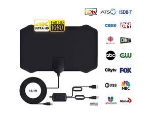 Digital HD TV Antenna, 60-120 Miles Range, 14.56ft Coax Cable Indoor TV Antenna Support 4K 1080p & All Older TV's Powerful HDTV Amplifier Signal Booster Digital HD TV Antenna, 60-120 Miles Range, 14.56ft Coax Cable Indoor TV Antenna Support 4K 1080p & All Older TV's Powerful HDTV Amplifier Signal Booster