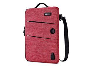 101 Inch Waterproof Laptop Sleeve Canvas with USB Charging Port Headphone Hole for 101105 Inch Laptops eBooks Tablets iPad Pro iPad Air Lenovo Yoga Book Acer Red