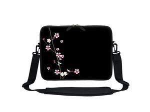 116 Inch Neoprene LaptopUltrabookChromebook Bag Carrying Sleeve with Hidden Handle and Adjustable Shoulder Strap Plum Blossoms