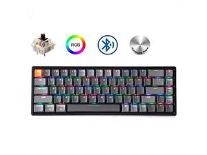 K6 68-Key Wireless Bluetooth/USB Wired Gaming Mechanical Keyboard, Compact 65% Layout RGB LED Backlit N-Key Rollover Aluminum Frame for Mac Windows, Gateron Brown Switch K6 68-Key Wireless Bluetooth/USB Wired Gaming Mechanical Keyboard, Compact 65% Layout RGB LED Backlit N-Key Rollover Aluminum Frame for Mac Windows, Gateron Brown Switch