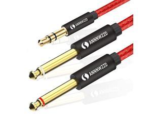 35mm 18 TRS Male to 2X 635mm 14 TS Male Mono Stereo YCable Splitter Compatible for Home Stereo SystemsLaptopAmplifierMixer Audio RecorderMP3etc 2M66ft