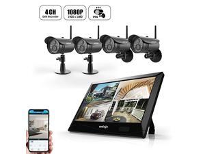 Wireless WiFi Security Camera System 4Pcs 1080P NVR with 101 inches LCD Touch Screen Monitor 4 HD 20 Megapixel Night Vision IP66 Waterproof IP Security Surveillance Camera Wireless WiFi Security Camera System 4Pcs 1080P NVR with 101 inches LCD Touch Screen Monitor 4 HD 20 Megapixel Night Vision IP66 Waterproof IP Security Surveillance Camera