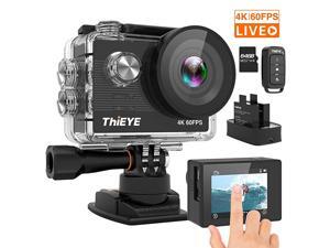 T5 Pro 4K 60fps Action Camera Native 20MP EIS Touch Screen 60M Underwater Waterproof WiFi 8X Zoom Remote Control Video Sports Camera with 2 Batteries and Accessories Kit(64GB Card Included) T5 Pro 4K 60fps Action Camera Native 20MP EIS Touch Screen 60M Underwater Waterproof WiFi 8X Zoom Remote Control Video Sports Camera with 2 Batteries and Accessories Kit(64GB Card Included)