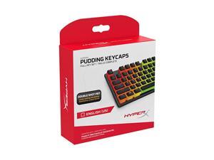 Pudding Keycaps Double Shot PBT Keycap Set with Translucent Layer for Mechanical Keyboards Full 104 Key Set OEM Profile English US Layout Black