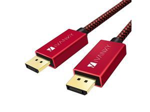 DisplayPort to DisplayPort Cable 10ft  4K DisplayPort 12 Cable 4K60Hz 2K165Hz 2K144Hz Nylon Braided High Speed DP Cable Compatible with PC Laptop TV Red