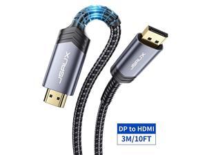 DisplayPort to HDMI Cable 10FT, DP to HDMI Male to Male Video Cable FHD Nylon Braided DP to HDTV Video Unidirectional Cord for Monitor, Projector, Desktop, AMD, NVIDIA, Lenovo, HP, ThinkPad-Grey DisplayPort to HDMI Cable 10FT, DP to HDMI Male to Male Video Cable FHD Nylon Braided DP to HDTV Video Unidirectional Cord for Monitor, Projector, Desktop, AMD, NVIDIA, Lenovo, HP, ThinkPad-Grey