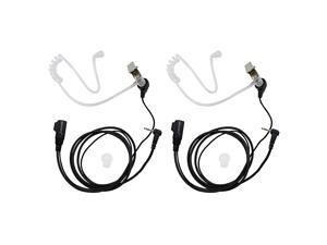 2 Two Way Radio Earpiece for Motorola Talkabout Cobra Radios 1 Pin 25mm Covert Acoustic Tube Walkie Talkie Earpiece Headset with PTT Mic 2 Pack