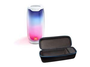 Pulse 4 Wireless Bluetooth IPX7 Waterproof Speaker Bundle with divvi Portable Hardshell Travel Case White