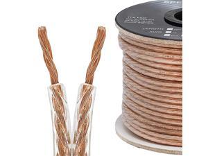 2 Conductor 16AWG Speaker Wire for Home Theater System Amplifier Car Audio Speaker Cable 50 Feet Clear