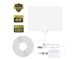 TV Antenna HDTV Antenna Indoor Support 4K 1080P 80130 Miles Range Digital Antenna VHF UHF Freeview Channels Antenna with Amplifier Signal Booster 165 Ft Longer Coaxial Cable White TV Antenna HDTV Antenna Indoor Support 4K 1080P 80130 Miles Range Digital Antenna VHF UHF Freeview Channels Antenna with Amplifier Signal Booster 165 Ft Longer Coaxial Cable White