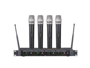Audio 4 Handheld Wireless Microphone Cordless mics System, Ideal for Church, Karaoke, Dj Party, Range up to 300 ft,
