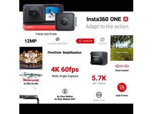 ONE R Twin Edition Super 57K DualLens 360 Camera + 4K Wide Angle 60FPS with Invisible Selfie Stick and 128GB Memory Card Bundle 3 Items ONE R Twin Edition Super 57K DualLens 360 Camera + 4K Wide Angle 60FPS with Invisible Selfie Stick and 128GB Memory Card Bundle 3 Items
