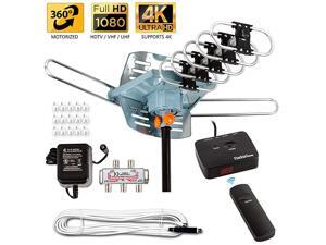 Star Newest 2020 HDTV Antenna Amplified Digital Outdoor Antenna 150 Miles Range 360 Degree Rotation Wireless Remote with 40FT Coax Cable Installation Kit Supports 5 TVs Star Newest 2020 HDTV Antenna Amplified Digital Outdoor Antenna 150 Miles Range 360 Degree Rotation Wireless Remote with 40FT Coax Cable Installation Kit Supports 5 TVs